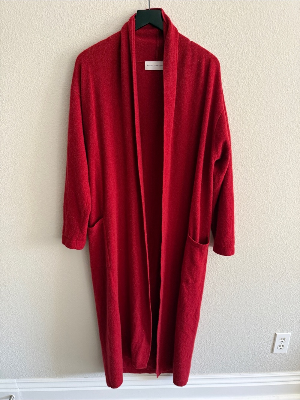 Restoration Hardware Red 100% cashmere robe